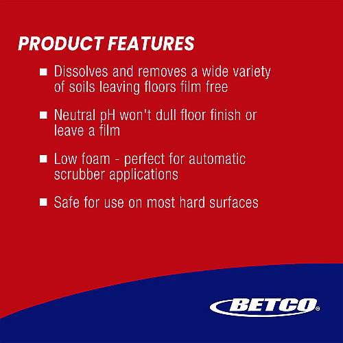 Betco pH7 Ultra Floor Cleaner, Lemon Scent, 32 oz Bottle, 6/Carton (1784800)