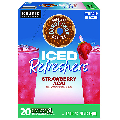 The Original Donut Shop ICED Refreshers K-Cup Pods, Strawberry, 20/Box (0237)