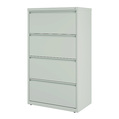 Alera Lateral File, 4 Legal/Letter-Size File Drawers, Light Gray, 30" x 18.62" x 52.5" (ALEHLF3054LG)