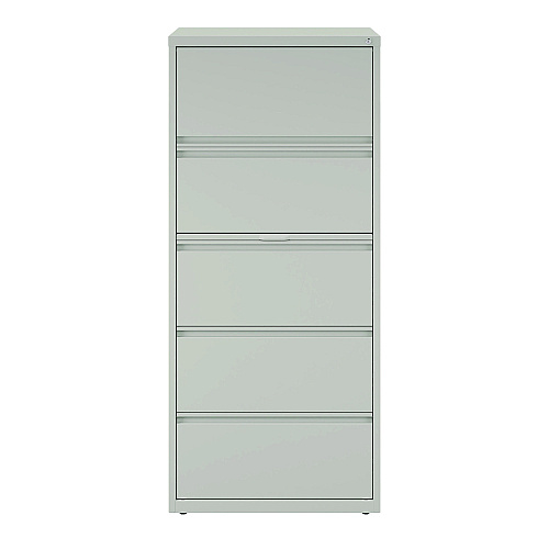 Alera Lateral File, 5 Legal/Letter-Size File Drawers, Light Gray, 30" x 18.62" x 67.62" (ALEHLF3067LG)