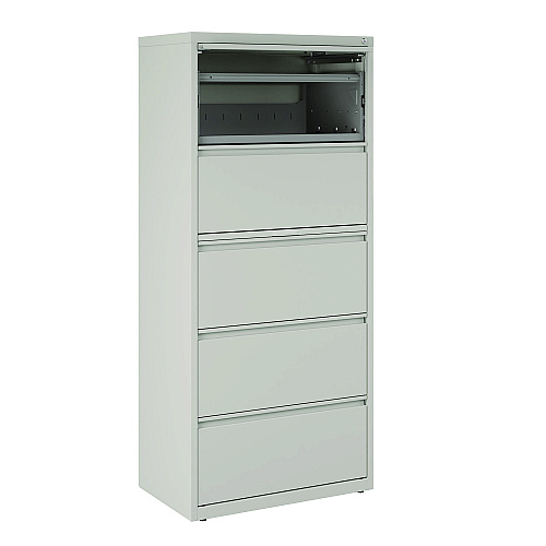 Alera Lateral File, 5 Legal/Letter-Size File Drawers, Light Gray, 30" x 18.62" x 67.62" (ALEHLF3067LG)