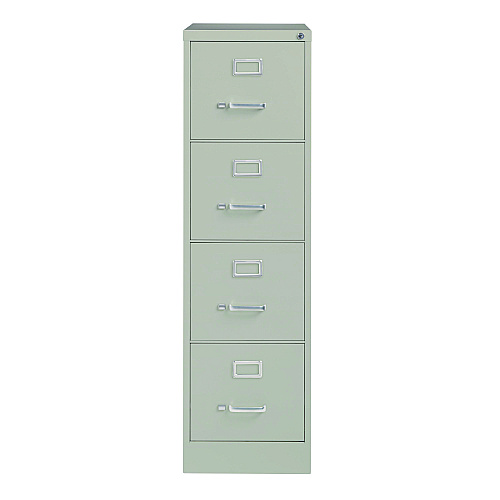 Alera Economy Vertical File, 4 Letter-Size File Drawers, Light Gray, 15" x 25" x 52" (ALEHVF1552LG)