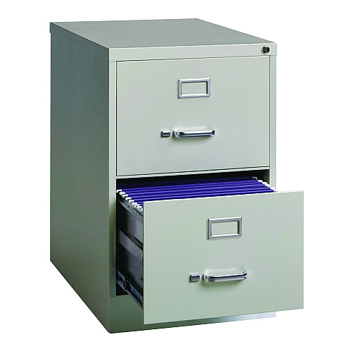 Alera Two-Drawer Economy Vertical File, 2 Legal-Size File Drawers, Light Gray, 15" x 25" x 28.38" (ALEHVF1929LG)