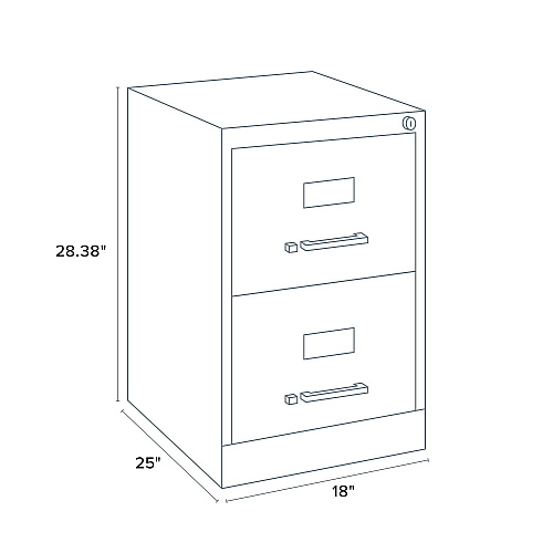 Alera Two-Drawer Economy Vertical File, 2 Legal-Size File Drawers, Light Gray, 15" x 25" x 28.38" (ALEHVF1929LG)