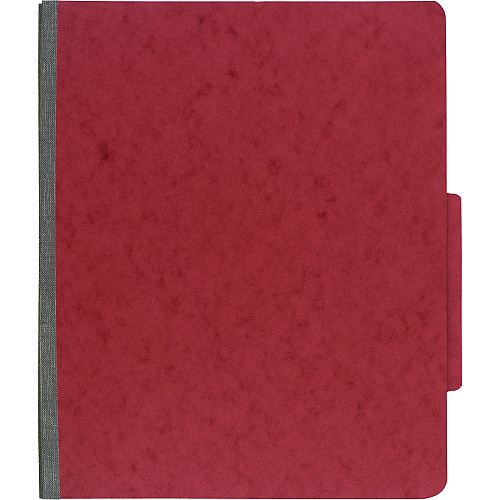 Acco Pressboard Classification Folders, 2" Expansion, 1 Divider, 4 Fasteners, Letter Size, Earth Red Exterior, 10/Box (15034)