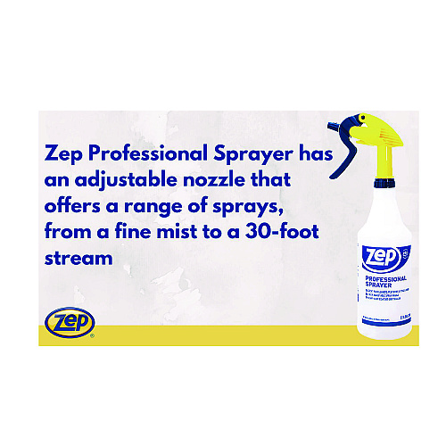 Zep Commercial Professional Spray Bottle, 32 oz, Blue/Gold/Clear, 36/Carton (HDPRO36CT)