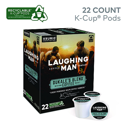 Laughing Man Coffee Dukale's Blend K-Cup Pods, 22/Box (8338)