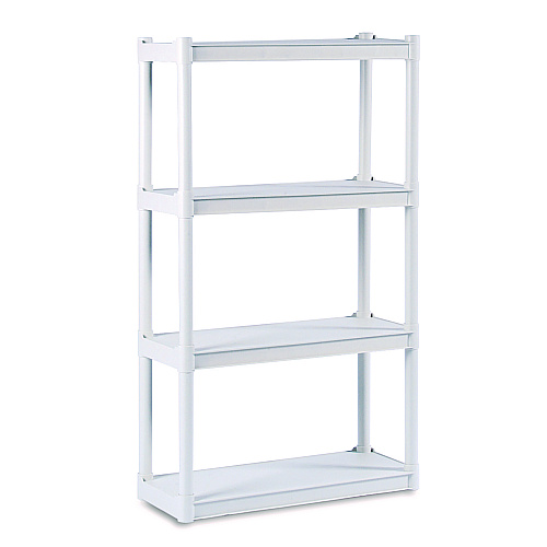 Iceberg Rough n Ready Open Storage System, Four-Shelf, Injection-Molded Polypropylene, 32w x 13d x 54h, Platinum (20843)
