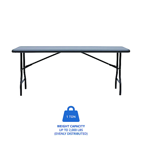 Iceberg IndestrucTable Industrial Folding Table, Rectangular, 72" x 30" x 29", Charcoal (65227)