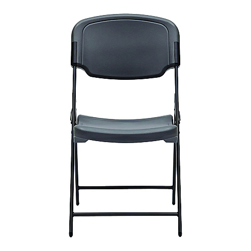 Iceberg Rough n Ready Commercial Folding Chair, Supports Up to 350 lb, 15.25" Seat Height, Charcoal Seat, Charcoal Back, Silver Base (64007)