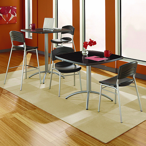 Iceberg CafeWorks Cafe-Height Table, Square, 36" x 36" x 30", Graphite Granite/Silver (65618)