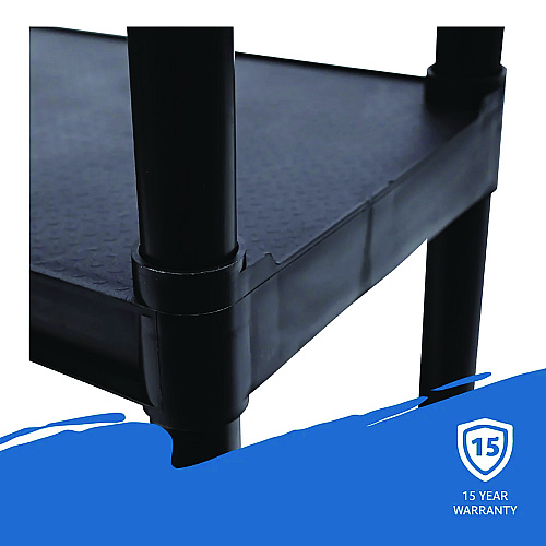 Iceberg Rough n Ready Open Storage System, Four-Shelf, Injection-Molded Polypropylene, 32w x 13d x 54h, Black (20841)