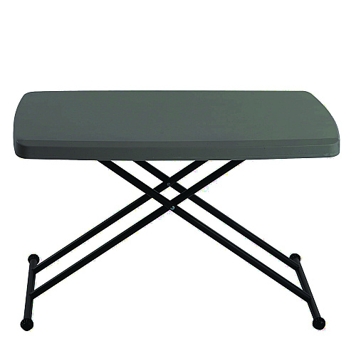 Iceberg IndestrucTable Classic Personal Folding Table, 30" x 20" x 25" to 28", Charcoal (65491)