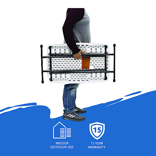 Iceberg IndestrucTable Classic Personal Folding Table, 30" x 20" x 25" to 28", Platinum/Gray (65490)