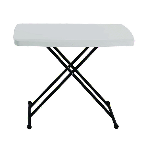 Iceberg IndestrucTable Classic Personal Folding Table, 30" x 20" x 25" to 28", Platinum/Gray (65490)