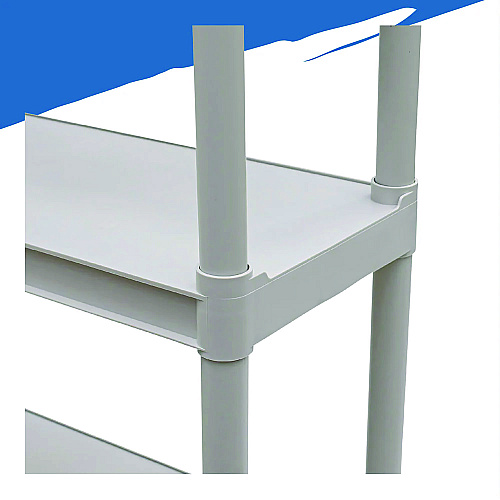 Iceberg Rough n Ready Open Storage System, Four-Shelf, Injection-Molded Polypropylene, 32w x 13d x 54h, Platinum (20843)