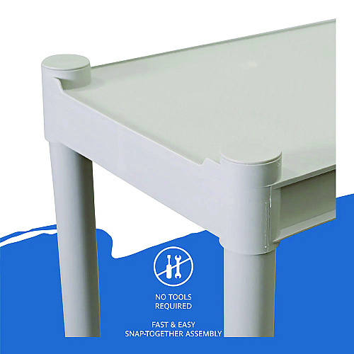 Iceberg Rough n Ready Open Storage System, Four-Shelf, Injection-Molded Polypropylene, 32w x 13d x 54h, Platinum (20843)