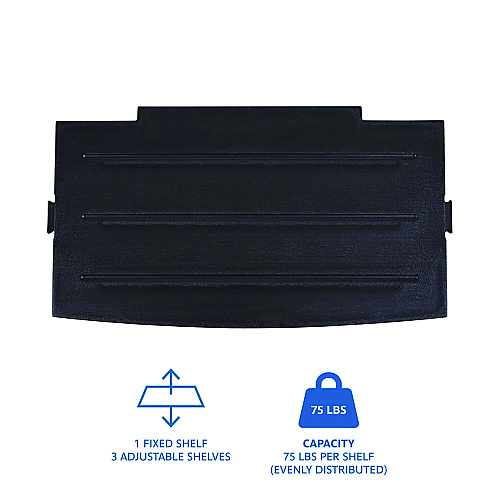 Iceberg Rough n Ready Storage Cabinet, Three-Shelf, 33w x 18d x 66h, Black (92551)