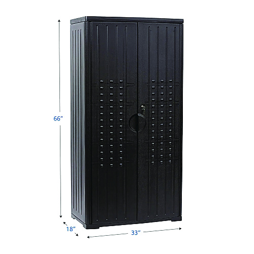 Iceberg Rough n Ready Storage Cabinet, Three-Shelf, 33w x 18d x 66h, Black (92551)