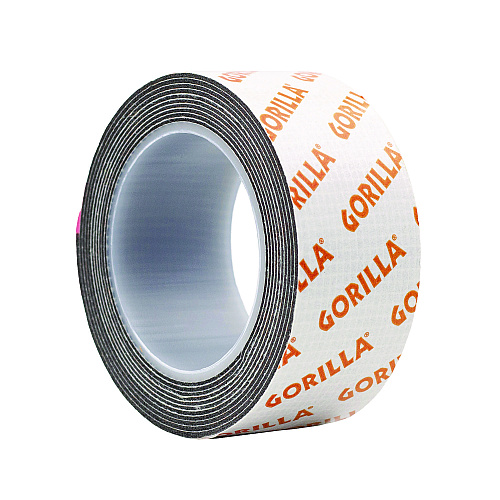 Gorilla Max Strength Mounting Tape, Permanent, Holds Up to 45 lb (3 lbs per 4 in), 1 x 60, Black (112962)