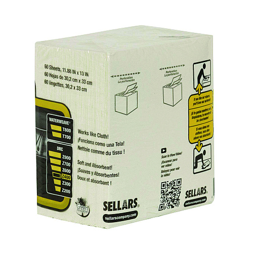 TOOLBOX Z400 Quarterfold Wipers, 1-Ply, 11.87 x 13, White, 12/Carton (5010001)