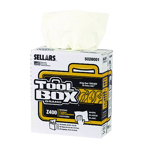 TOOLBOX Z400 Interfold Pop-Up Wipers, 1-Ply, 8.5 x 16.5, White, 12/Carton (5020001)