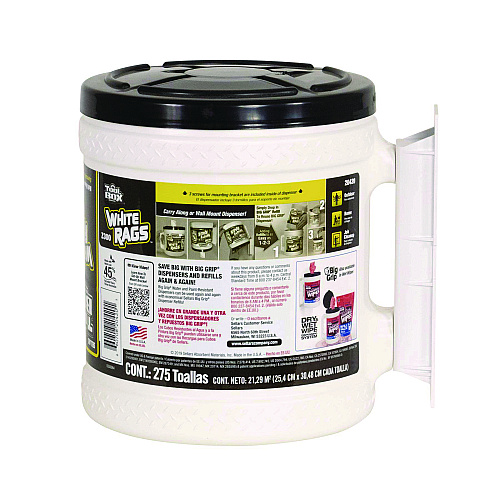 TOOLBOX Z300 Wipers Big Grip Dispenser, 1-Ply, 10 x 12, White, 2/Carton (20420)