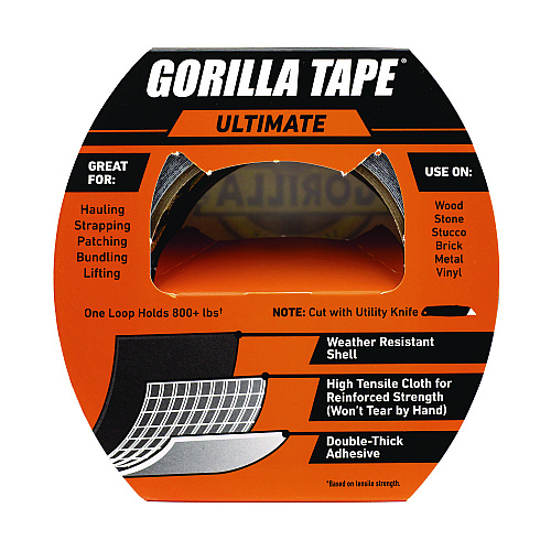 Gorilla Ultimate Tape, 3" Core, 1.88" x 20 yd, Black (113499)