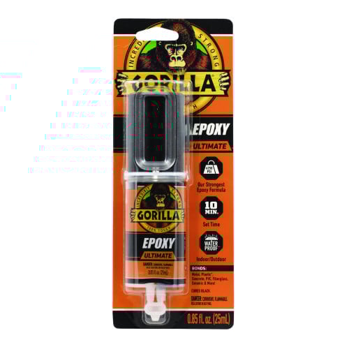 RYC⭐ Gorilla Epoxy Ultimate, 0.85 oz Syringe, Dries Black (113442
