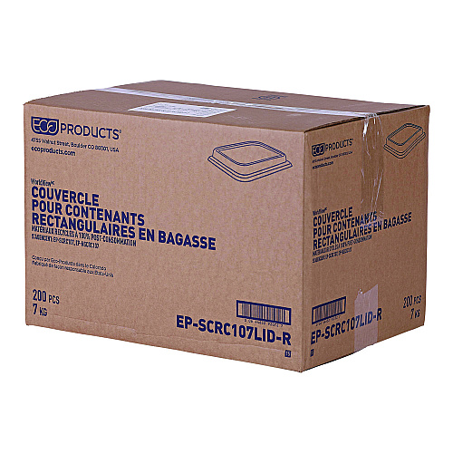 Eco-Products Worldview 100% Recycled Content Lid, 10.82 x 10.71 x 1.83, Clear, Plastic, 200/Carton (EPSCRC107LIR)