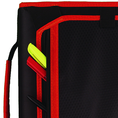 Five Star Zipper Binder, 3 Rings, 2" Capacity, 11 x 8.5, Black/Red Accents (29052CE8)
