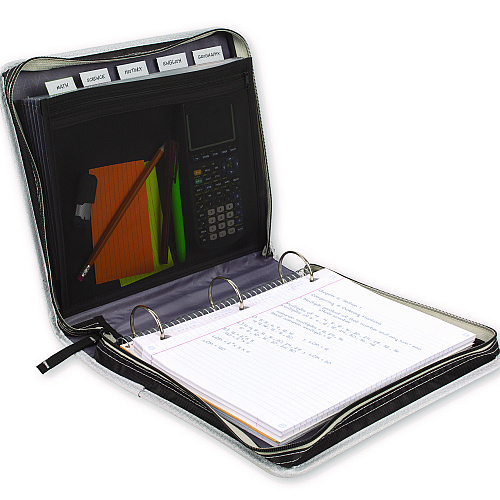 Five Star Zipper Binder, 3 Rings, 2" Capacity, 11 x 8.5, Black/Gray Accents (29052IT8)