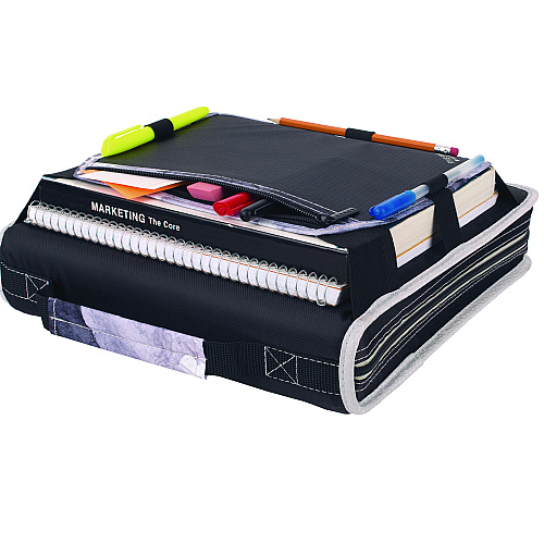 Five Star Zipper Binder, 3 Rings, 2" Capacity, 11 x 8.5, Black/Gray Accents (29052IT8)