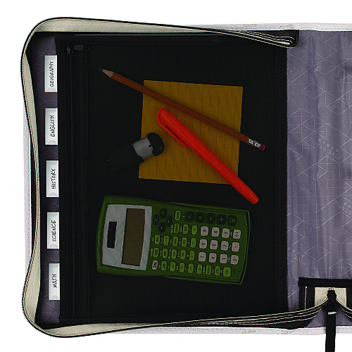 Five Star Zipper Binder, 3 Rings, 2" Capacity, 11 x 8.5, Black/Gray Accents (29052IT8)