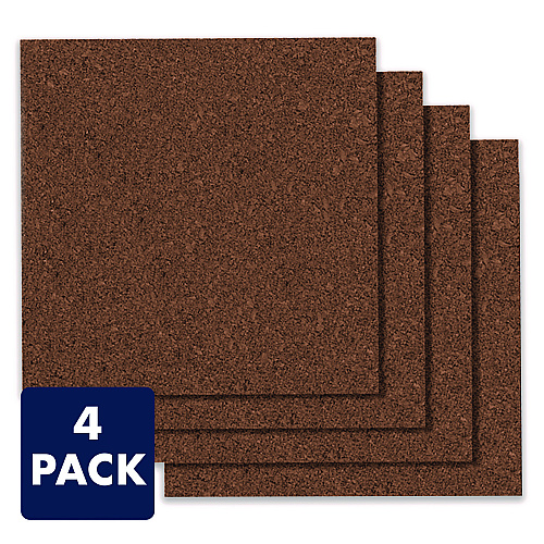 Quartet Cork Panel Bulletin Board, 12 x 12, Brown, 4 Panels/Pack (101)