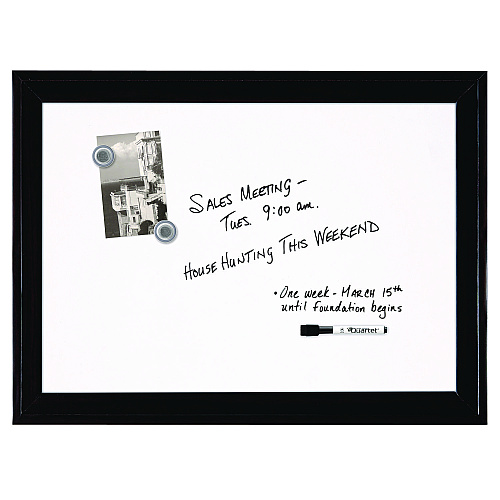 Quartet Home Decor Magnetic Dry Erase Board, 23 x 17, White Surface, Black Wood Frame (79282)