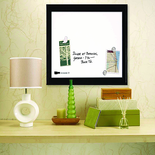 Quartet Home Decor Magnetic Dry Erase Board, 23 x 17, White Surface, Black Wood Frame (79282)