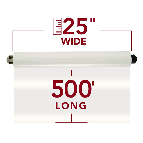GBC EZload Roll Film, Nap I, 1.5 mil, 25" x 500 ft, Gloss Clear, 2/Box (3000004EZ)