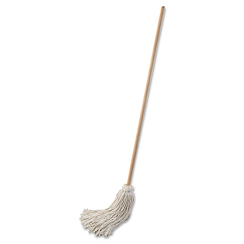 Boardwalk&reg; Cotton Fiber Deck Mop; 54" Wooden Handle, 6 Mops (BWK132C)