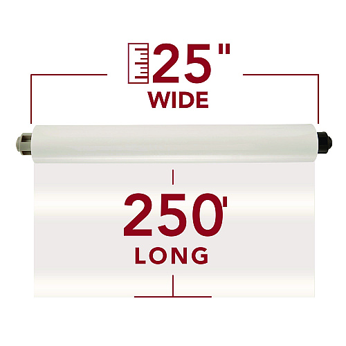 GBC EZload Roll Film, Nap I, 3 mil, 25" x 250 ft, Gloss Clear, 2/Box (3000024EZ)