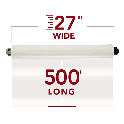 GBC EZload Roll Film, Nap I, 1.5 mil, 27" x 500 ft, Gloss Clear, 2/Box (3126061EZ)
