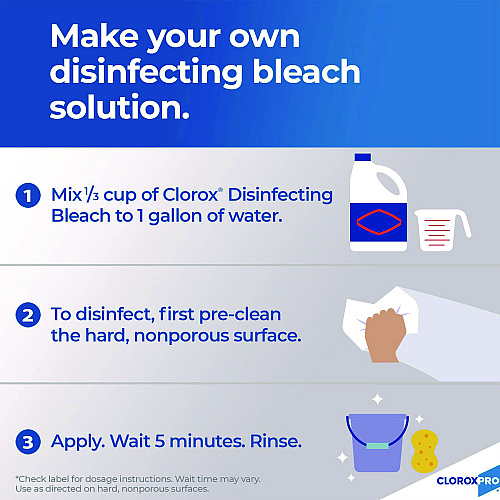 Clorox Concentrated Germicidal Bleach, Regular, 121 oz Bottle, 3/Carton (30966CT)