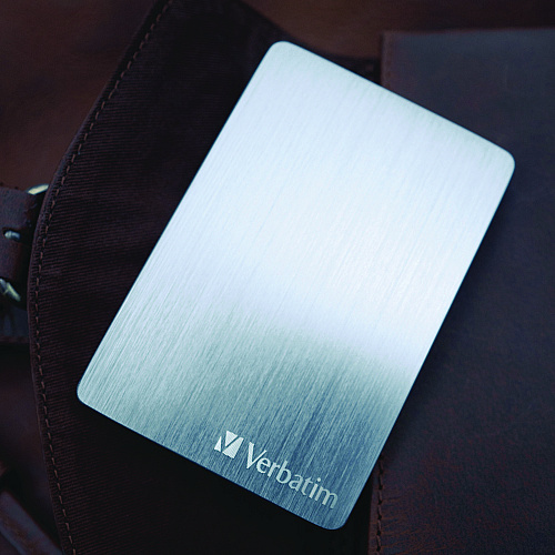 Verbatim Store n Go ALU Slim Portable Hard Drive, 1 TB, USB 3.2 Gen 1, Silver (53663)