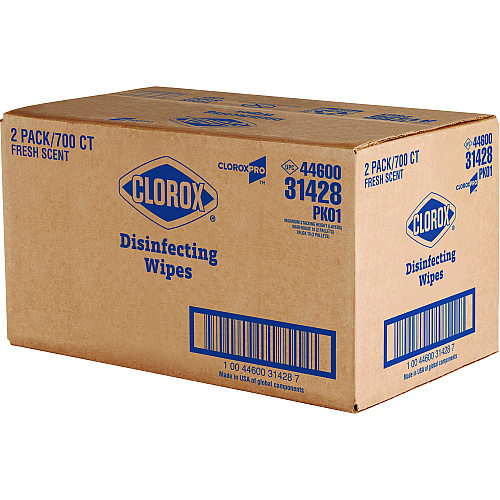 Clorox Disinfecting Wipes, 1-Ply, 7 x 8, Fresh Scent, White, 700/Bag Refill, 2 Bags/Carton (31428)