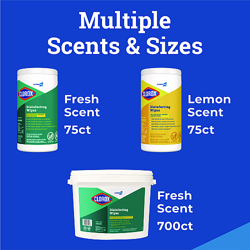 Clorox Disinfecting Wipes, 1-Ply, 7 x 8, Fresh Scent, White, 700/Bucket (31547)