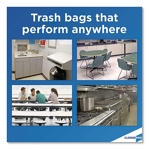 Glad Tall Kitchen Drawstring Trash Bags, 13 gal, 24" x 27.38", Gray, 100/Box (78526)