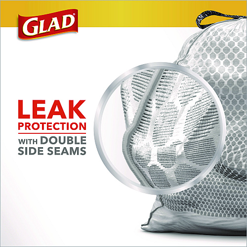 Glad ForceFlex Tall Kitchen Drawstring Trash Bags, 13 gal, 23.75" x 24.88", White, 240/Carton (79008)