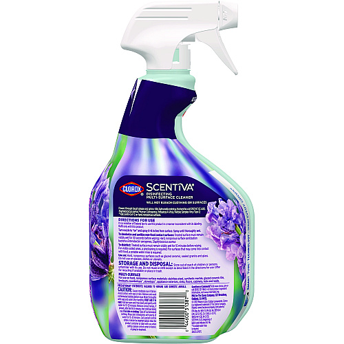 Clorox Scentiva Disinfecting Multi-Surface Cleaner, Tuscan Lavender and Jasmine, 32 oz, 9/Carton (60523CT)