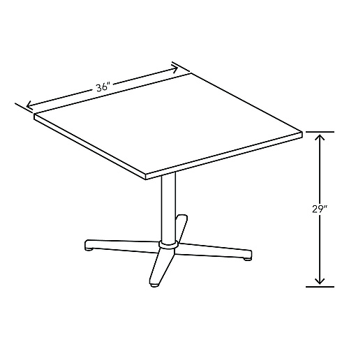 HON Arrange Table Tops, Square, 36 x 36 x 1, Kingswood Walnut (CTSQ36NLK1KI)