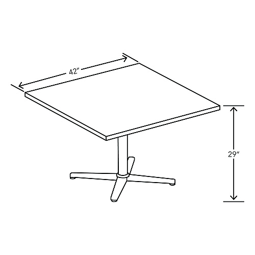 HON Arrange Table Tops, Square, 42 x 42 x 1, Kingswood Walnut (CTSQ42NLK1KI)
